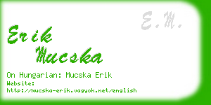 erik mucska business card